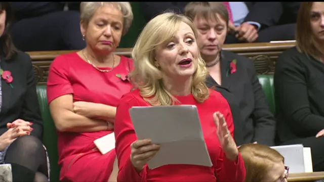 Tracy Brabin, MP for Batley and Spen speaks during her maiden speech in the Commons