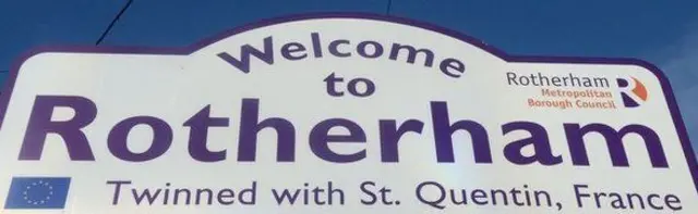 Welcome sign in Rotherham