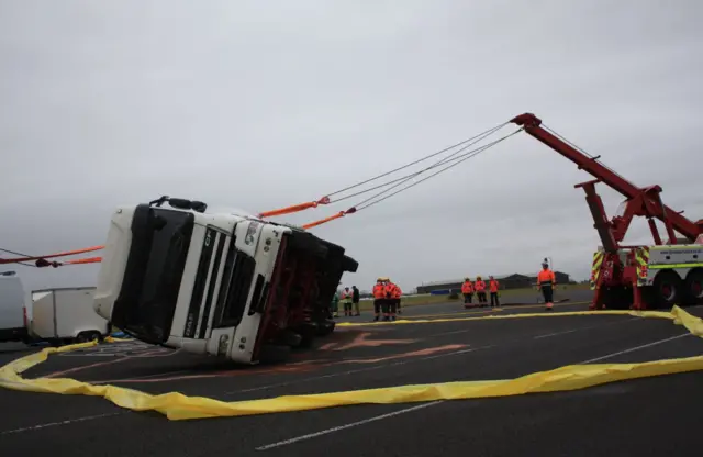 Fake accident as part of training exercise