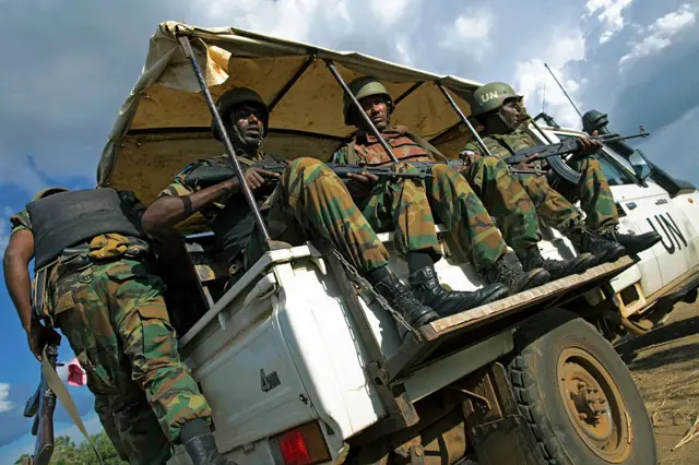 UN troops in South Sudan on patrol