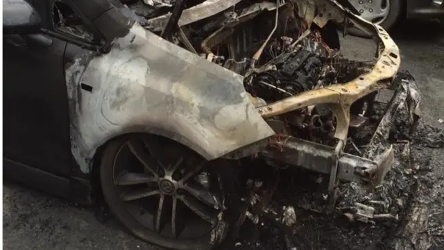 Burnt car