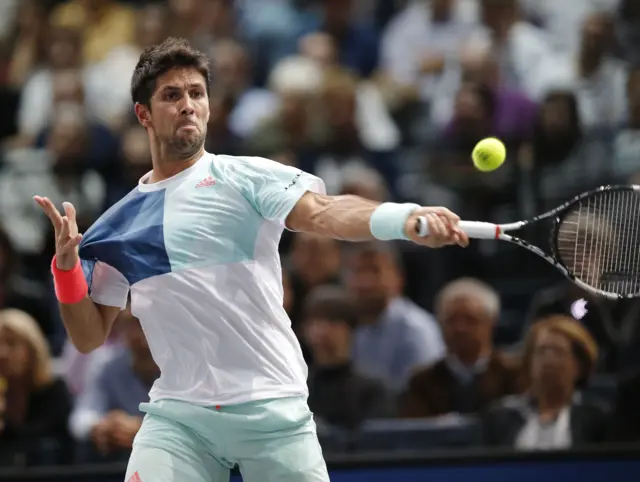 Fernando Verdasco hits a forehand shot