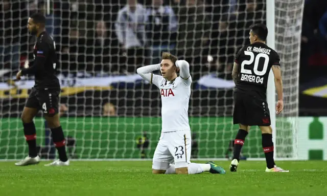 Christian Eriksen looks dejected