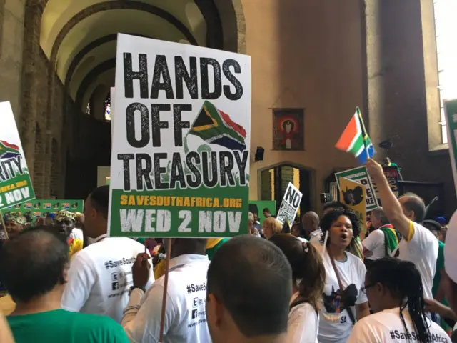 Protesters in Pretoria South Africa