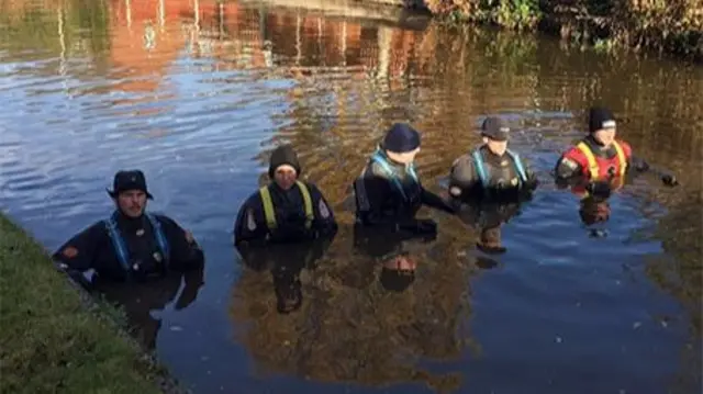 Divers in canal