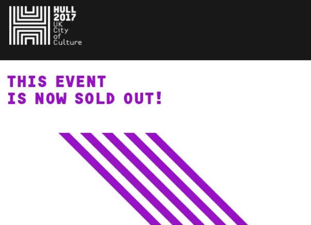 City of Culture sold out sign