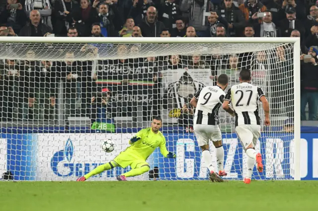 Gonzalo Higuain scores a penalty