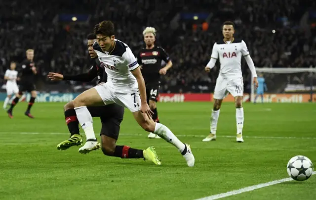 Tottenham's Son Heung-min in action