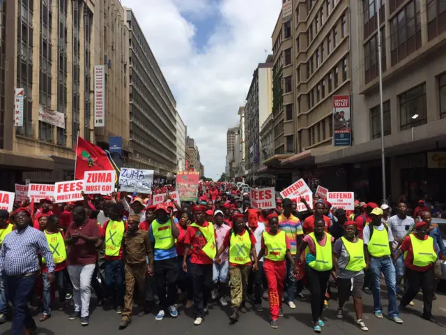 Protesters in Pretoria South Africa