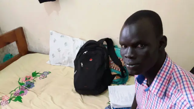 Gabriel Deng in his room