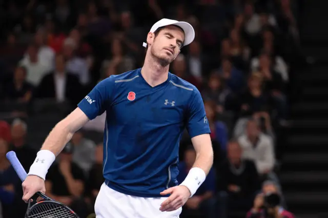 Andy Murray reacts