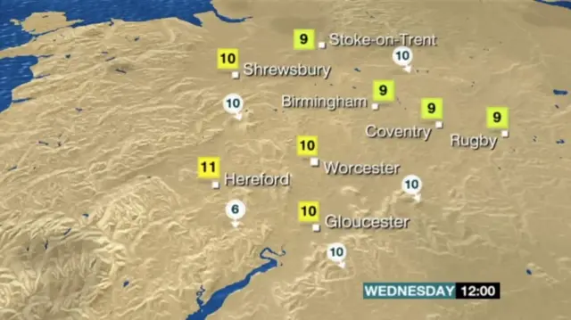 Wednesday's weather forecast