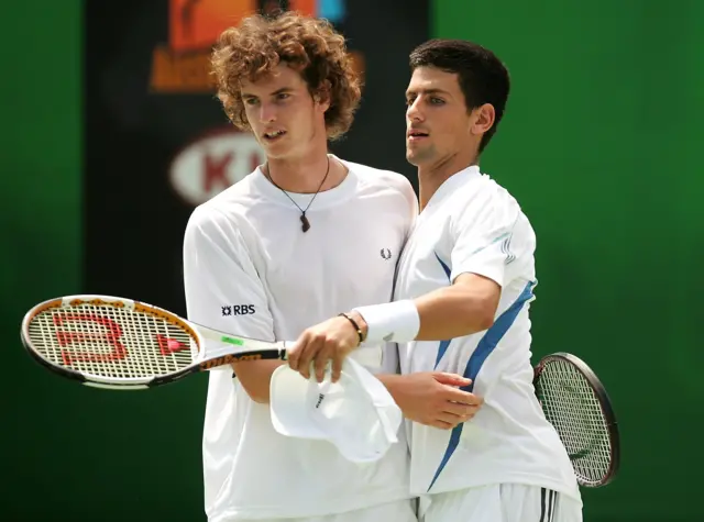 Murray and Djokovic as doubles partners in 2006