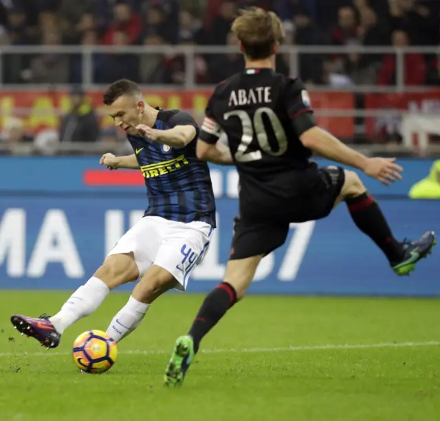 Ivan Perisic shoots at goal