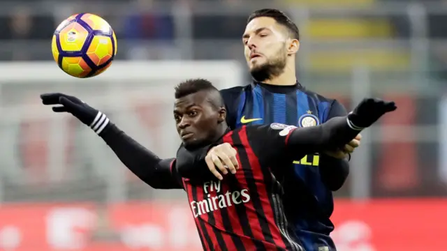 M'Baye Niang and Inter Milan's Danilo D'Ambrosio