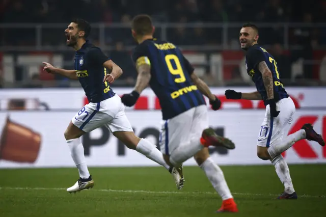 Antonio Candreva celebrates