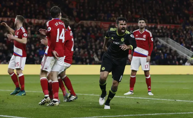 Diego Costa celebrates