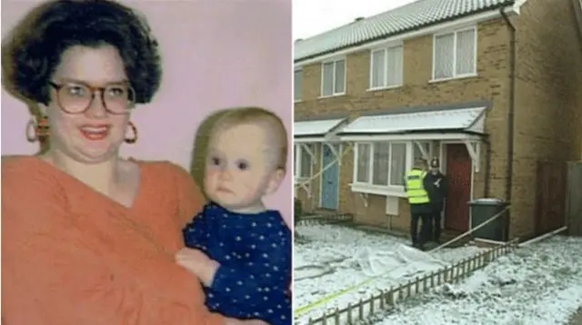 Karen Hales, her daughter, and the house where she was murdered