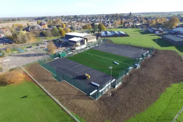 Aerial view of the new pitch in Long Stratton