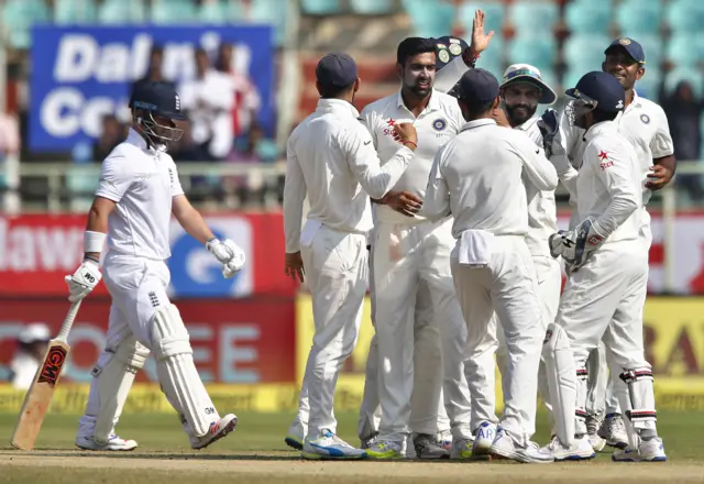 England's Ben Duckett loses his wicket against India