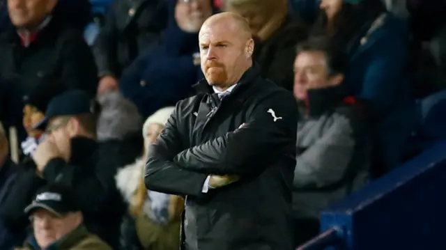 Burnley manager Sean Dyche looks dejected