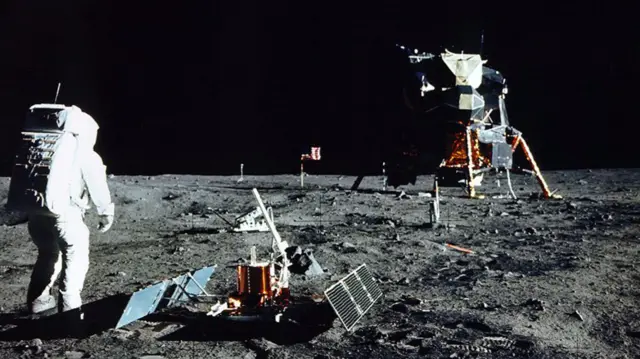 Buzz Aldrin on the moon