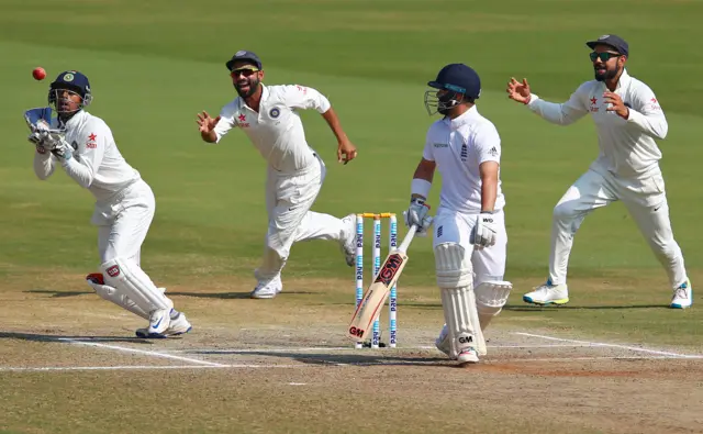 England's Ben Duckett loses his wicket