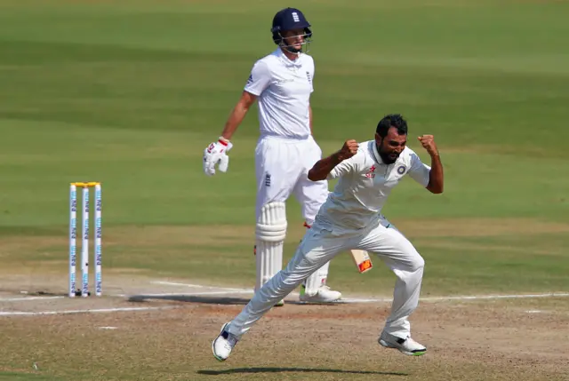 Joe Root loses his wicket