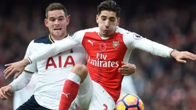 Hector Bellerin in action against Tottenham