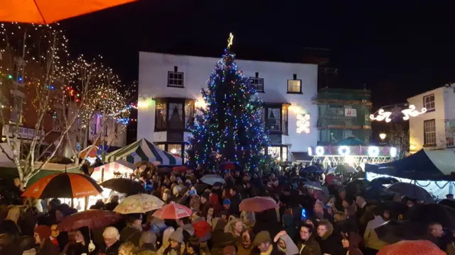 Christmas lights in Bromyard