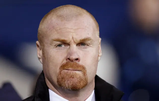 Burnley manager Sean Dyche looks on