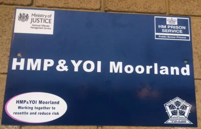 HMP Moorland sign