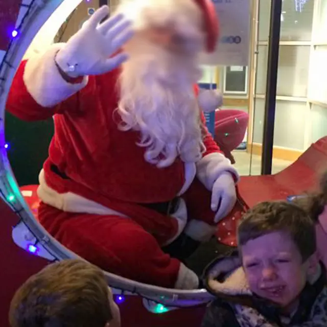 Santa at High Wycombe with Dylan, aged five