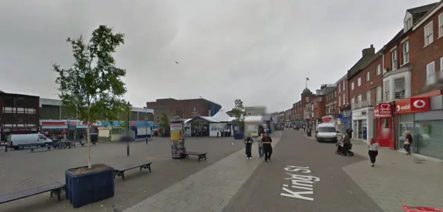 A view of King Street, with the Market Place opposite