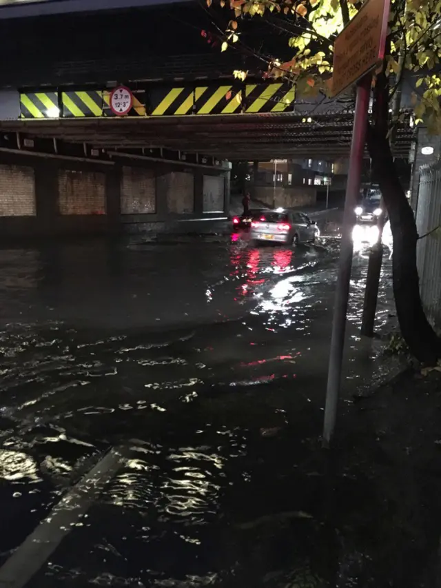 Flooding Lancaster Road bridge