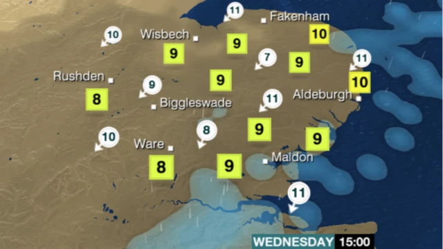 Wednesday's weather map