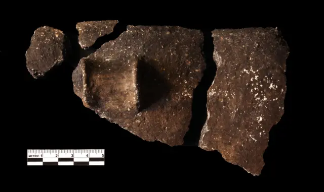 Pieces of the pottery found on site