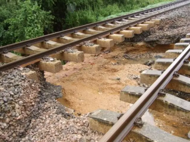 Flooded train lines