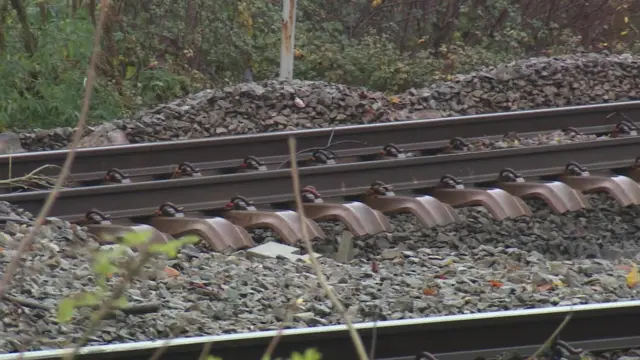 Damaged rail line near Exeter