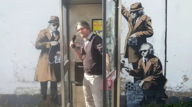 Banksy Spy Booth mural