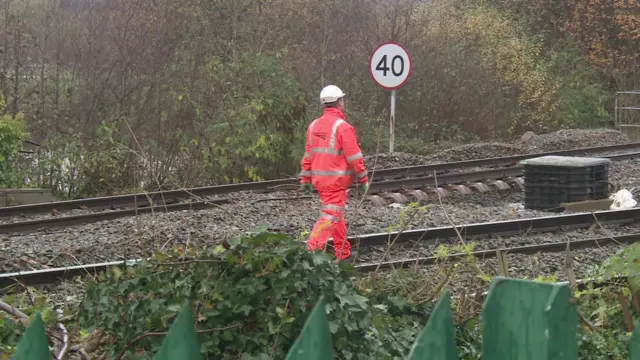 Flood-damaged rail lines