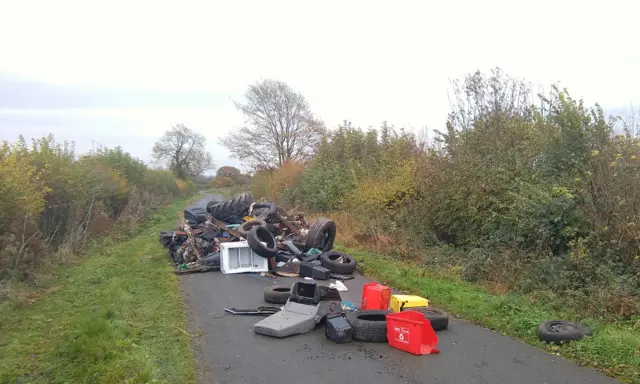 Fly-tipped rubbish