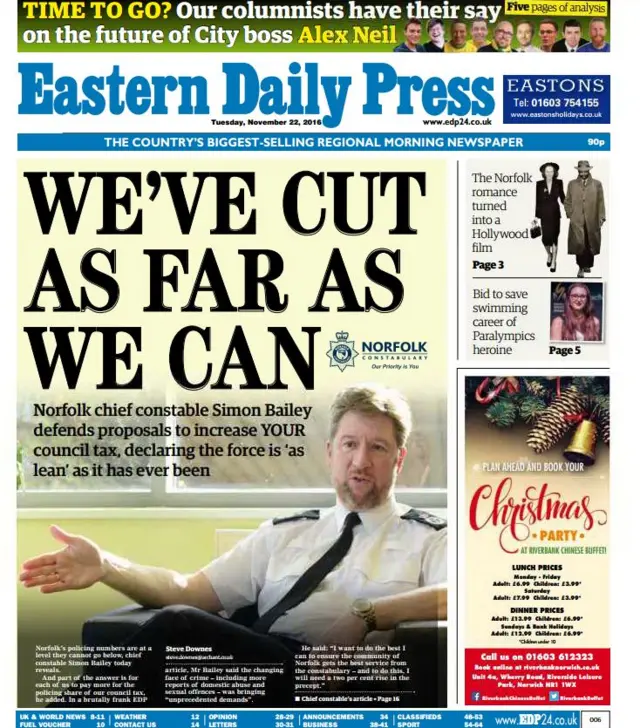 Front page of the EDP