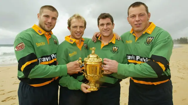 (left to right) Ben Cohen, Matt Dawson, Paul Grayson and Steve Thompson