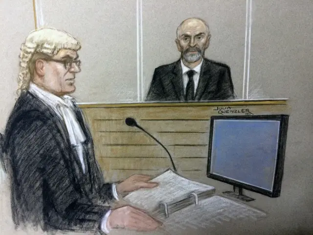 Court drawing of Thomas Mair