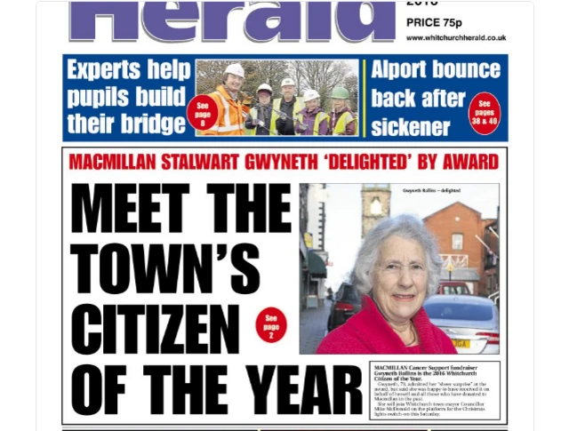 Whitchurch Herald front page