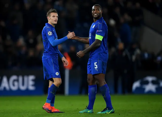 Jamie Vardy and Wes Morgan