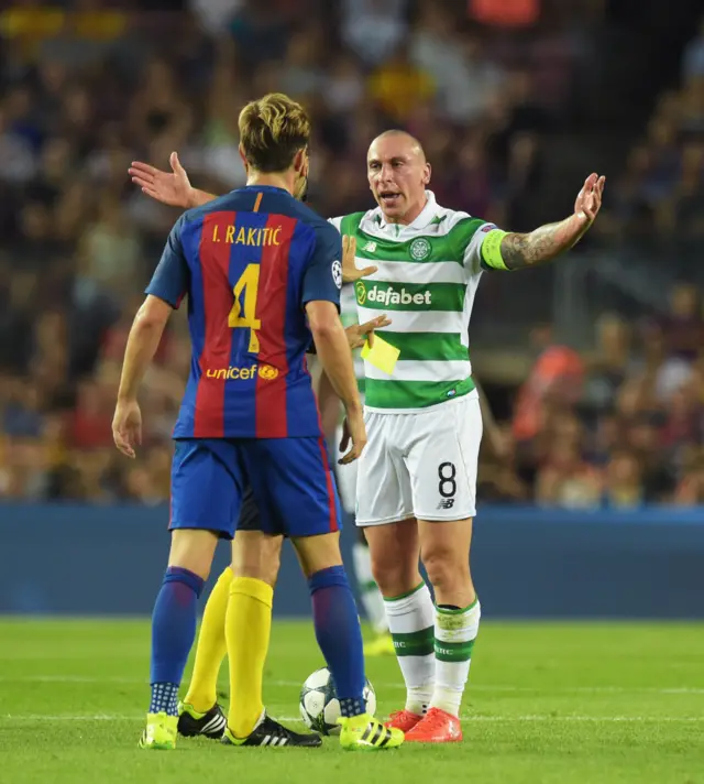 Celtic captain Scott Brown with Ivan Rakitic