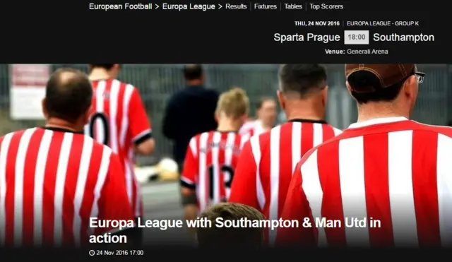 BBC Sport live page