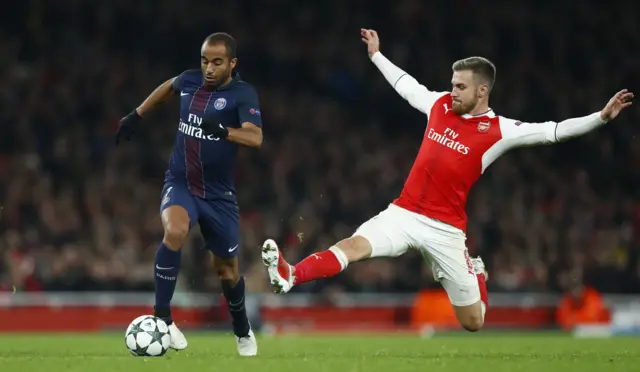 Lucas Moura and Aaron Ramsey